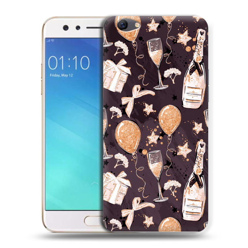 Силиконовый чехол на OPPO F3 с принтом Новый год Силиконовый чехол на OPPO F3 с принтом Новый год