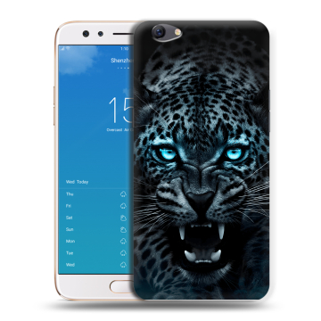 Силиконовый чехол на OPPO F3 Plus с принтом Темный леопард Силиконовый чехол на OPPO F3 Plus с принтом Темный леопард