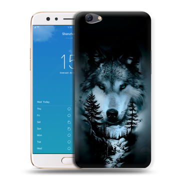 Силиконовый чехол на OPPO F3 Plus с принтом Лесной волк Силиконовый чехол на OPPO F3 Plus с принтом Лесной волк