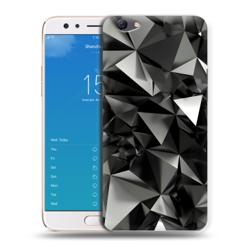 Силиконовый чехол на OPPO F3 Plus с принтом Черные кристаллы