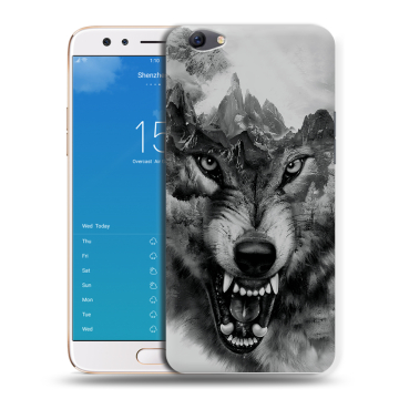 Силиконовый чехол на OPPO F3 Plus с принтом Волк Силиконовый чехол на OPPO F3 Plus с принтом Волк