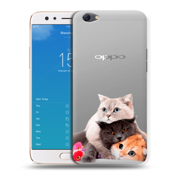 Силиконовый чехол на OPPO F3 Plus с принтом Кошки