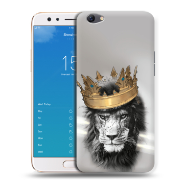Силиконовый чехол на OPPO F3 Plus с принтом Лев с короной Силиконовый чехол на OPPO F3 Plus с принтом Лев с короной