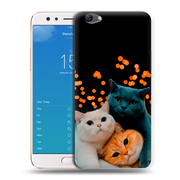 Силиконовый чехол на OPPO F3 Plus с принтом Кошки Силиконовый чехол на OPPO F3 Plus с принтом Кошки