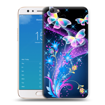 Силиконовый чехол на OPPO F3 Plus с принтом Бабочки