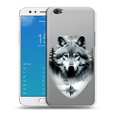 Силиконовый чехол на OPPO F3 Plus с принтом Волк в лесу