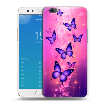 Силиконовый чехол на OPPO F3 Plus с принтом Бабочки