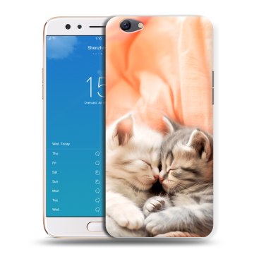 Силиконовый чехол на OPPO F3 Plus с принтом Котята