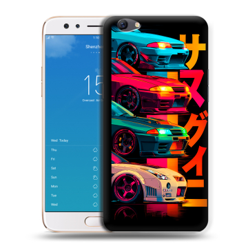 Силиконовый чехол на OPPO F3 Plus с принтом Гоночные машины