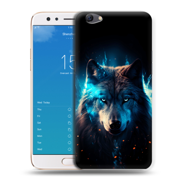 Силиконовый чехол на OPPO F3 Plus с принтом Волк ночной Силиконовый чехол на OPPO F3 Plus с принтом Волк ночной