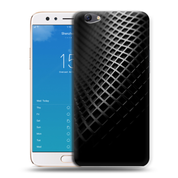 Силиконовый чехол на OPPO F3 Plus с принтом Текстура металла