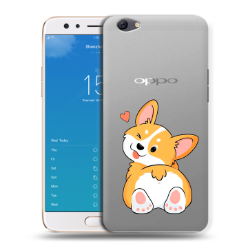 Силиконовый чехол на OPPO F3 Plus с принтом Корги