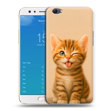 Силиконовый чехол на OPPO F3 Plus с принтом котенок