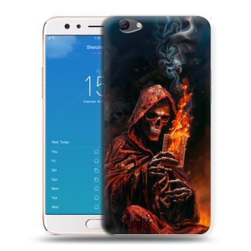 Силиконовый чехол на OPPO F3 Plus с принтом Скелет и карты