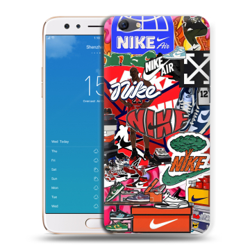 Силиконовый чехол на OPPO F3 Plus с принтом Найк Nike яркий