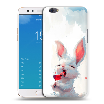 Силиконовый чехол на OPPO F3 Plus с принтом кролик зайчик
