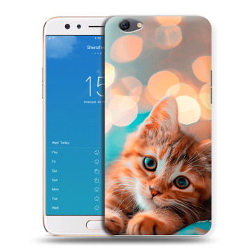 Силиконовый чехол на OPPO F3 Plus с принтом котик