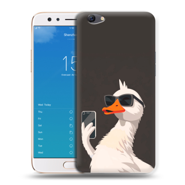 Силиконовый чехол на OPPO F3 Plus с принтом утка в очках