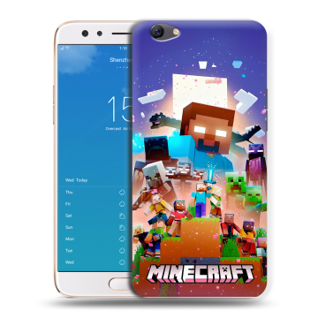 Силиконовый чехол на OPPO F3 Plus с принтом Майнкрафт Minecraft Силиконовый чехол на OPPO F3 Plus с принтом Майнкрафт Minecraft