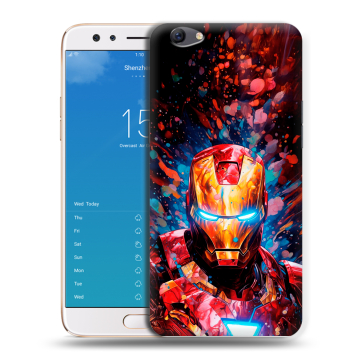 Силиконовый чехол на OPPO F3 Plus с принтом Железный человек Ironman