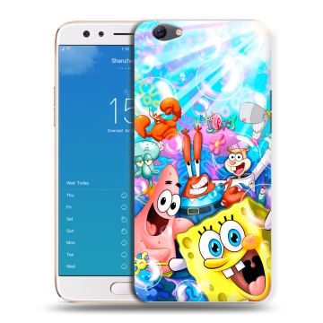 Силиконовый чехол на OPPO F3 Plus с принтом спанчбоб спанч боб