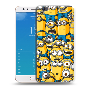 Силиконовый чехол на OPPO F3 Plus с принтом Миньоны