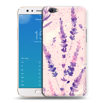 Силиконовый чехол на OPPO F3 Plus с принтом цветы лаванда