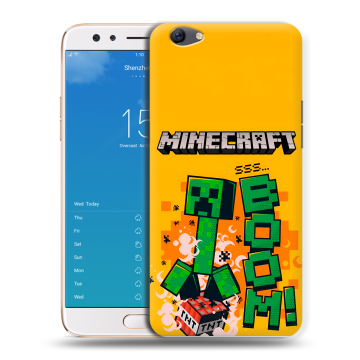 Силиконовый чехол на OPPO F3 Plus с принтом Майнкрафт Minecraft