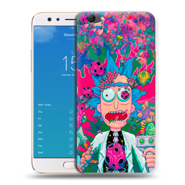 Силиконовый чехол на OPPO F3 Plus с принтом Рик и Морти Rick Morty