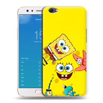 Силиконовый чехол на OPPO F3 Plus с принтом Спанч боб Спанчбоб