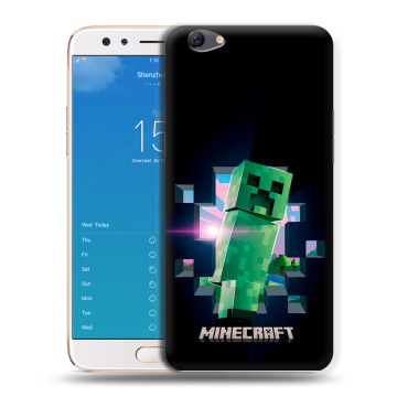 Силиконовый чехол на OPPO F3 Plus с принтом Майнкрафт Minecraft