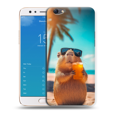 Силиконовый чехол на OPPO F3 Plus с принтом Капибара Силиконовый чехол на OPPO F3 Plus с принтом Капибара