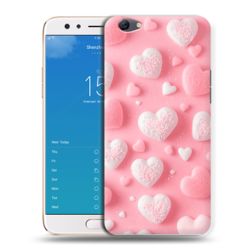 Силиконовый чехол на OPPO F3 Plus с принтом Сердечки
