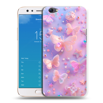 Силиконовый чехол на OPPO F3 Plus с принтом Бабочки Силиконовый чехол на OPPO F3 Plus с принтом Бабочки