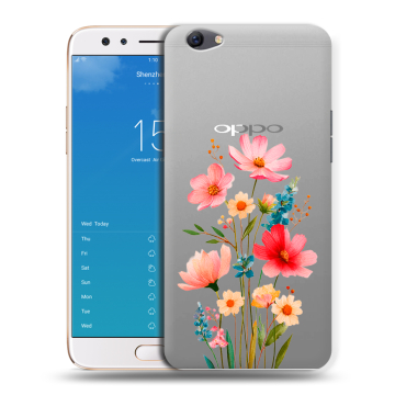 Силиконовый чехол на OPPO F3 Plus с принтом Цветы Силиконовый чехол на OPPO F3 Plus с принтом Цветы