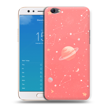 Силиконовый чехол на OPPO F3 Plus с принтом Розовый космос Силиконовый чехол на OPPO F3 Plus с принтом Розовый космос