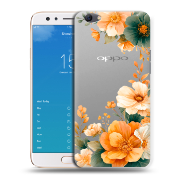 Силиконовый чехол на OPPO F3 Plus с принтом Цветы принт Силиконовый чехол на OPPO F3 Plus с принтом Цветы принт