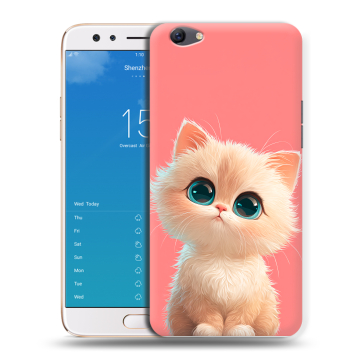 Силиконовый чехол на OPPO F3 Plus с принтом Розовый котенок Силиконовый чехол на OPPO F3 Plus с принтом Розовый котенок