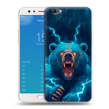 Силиконовый чехол на OPPO F3 Plus с принтом Медведь Силиконовый чехол на OPPO F3 Plus с принтом Медведь