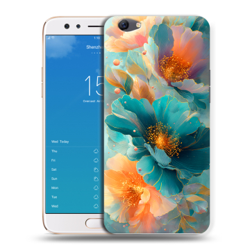 Силиконовый чехол на OPPO F3 Plus с принтом Цветы Силиконовый чехол на OPPO F3 Plus с принтом Цветы