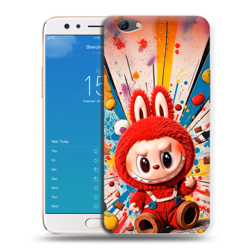 Силиконовый чехол на OPPO F3 Plus с принтом Labubu Лабубу