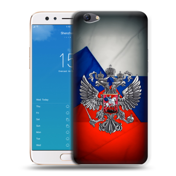 Силиконовый чехол на OPPO F3 Plus с принтом Флаг России