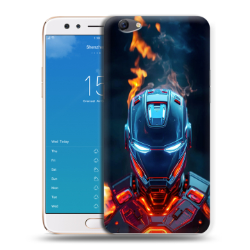 Силиконовый чехол на OPPO F3 Plus с принтом IronMan Железный человек