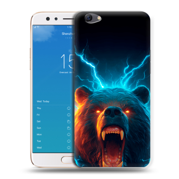 Силиконовый чехол на OPPO F3 Plus с принтом Медведь Силиконовый чехол на OPPO F3 Plus с принтом Медведь