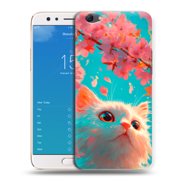 Силиконовый чехол на OPPO F3 Plus с принтом Красивый кот Силиконовый чехол на OPPO F3 Plus с принтом Красивый кот