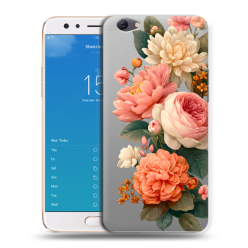 Силиконовый чехол на OPPO F3 Plus с принтом цветы Силиконовый чехол на OPPO F3 Plus с принтом цветы