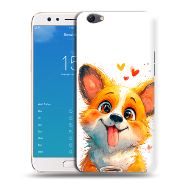 Силиконовый чехол на OPPO F3 Plus с принтом корги