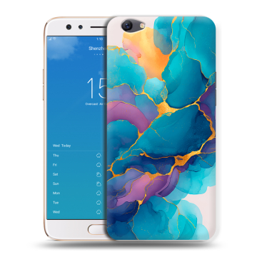 Силиконовый чехол на OPPO F3 Plus с принтом Мрамор блестки Силиконовый чехол на OPPO F3 Plus с принтом Мрамор блестки