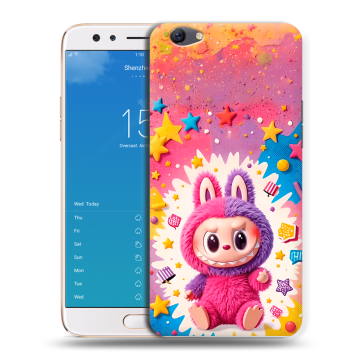 Силиконовый чехол на OPPO F3 Plus с принтом Labubu Лабубу