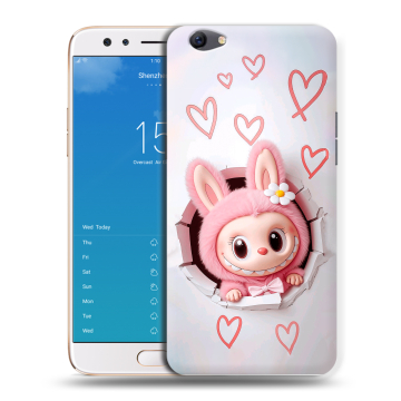 Силиконовый чехол на OPPO F3 Plus с принтом Labubu Лабубу Силиконовый чехол на OPPO F3 Plus с принтом Labubu Лабубу